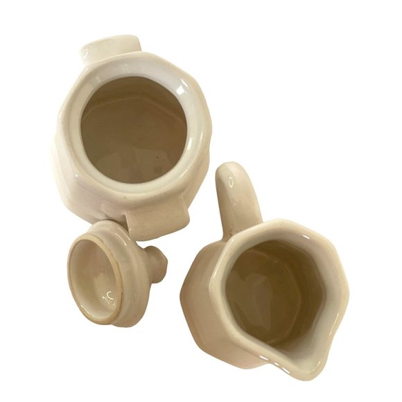 Pfaltzgraff Cream and Sugar Set Vintage Dining Heritage Ironstone White 5" - Picture 7 of 7